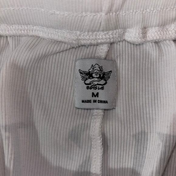 Boys Lie Rebel Drawstring White Shorts – Size Medium Loungewear Comfy Edgy Short - Picture 12 of 15